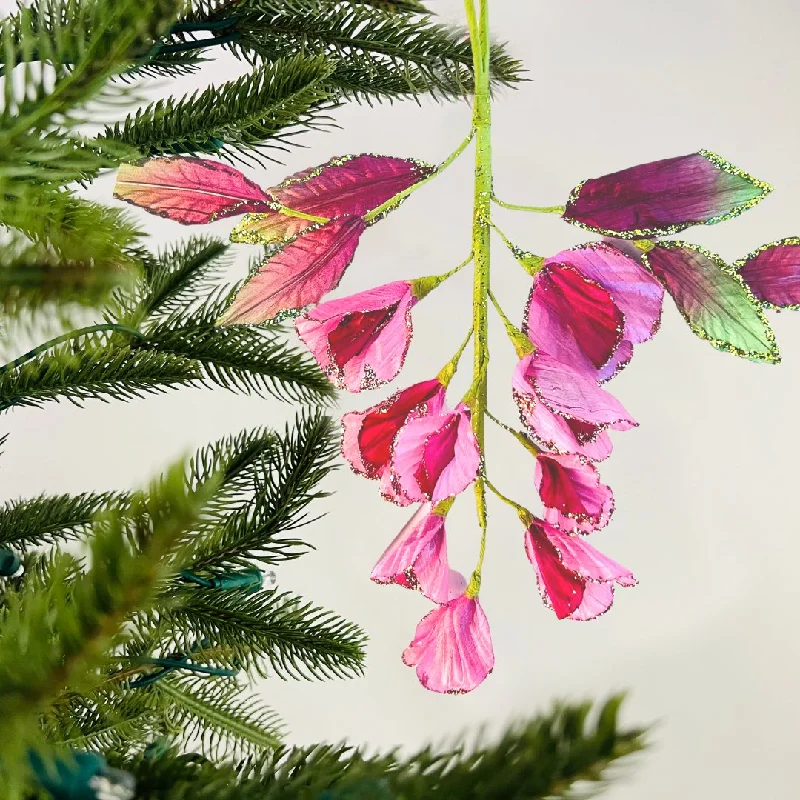 Christmas Lights Display Pink Wisteria Ornament & Pick