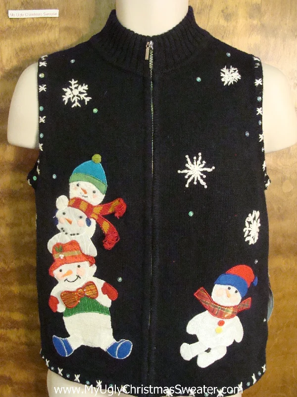Christmas Baking Family Playing SnowmenFunny Ugly Sweater Vest for a Christmas Party Christmas Baking Family Playing SnowmenFunny Ugly Sweater Vest for a Christmas Party
