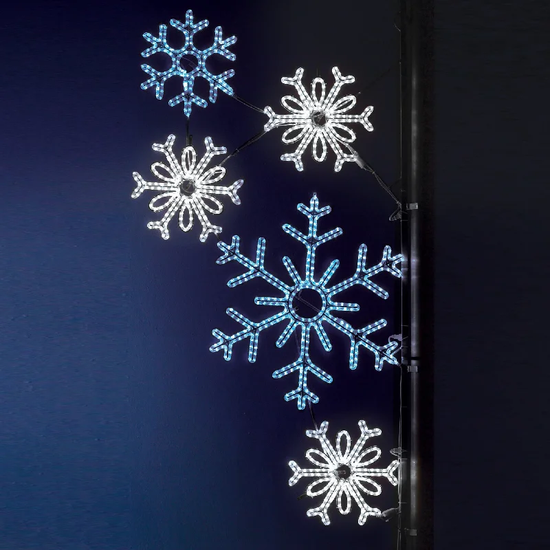 Christmas Red And Green Pole Decoration - Snowflake Cluster *SOLD OUT FOR 2024 SEASON-Pre Order for next year*
