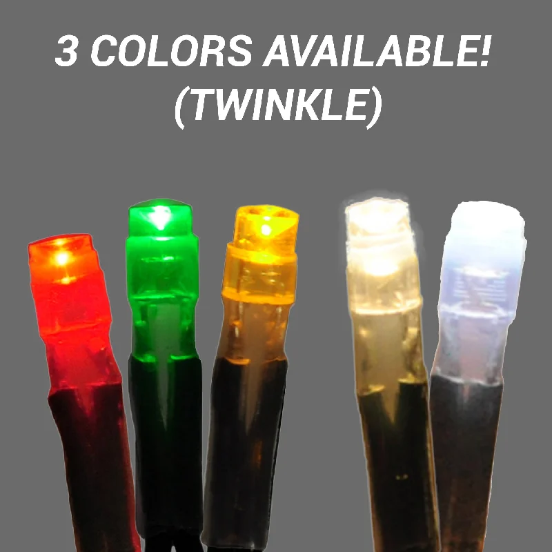 Christmas Ice Skating Pro 100 HD 5MM Mini Light Strings - TWINKLE Bulbs with Green Wire