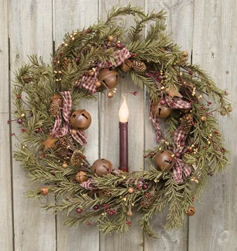 Christmas Holiday Countdown Rustic Holiday Pine Wreath 22"