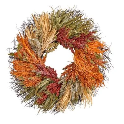 Christmas Cookies Recipe 26" Fall Sorghum Harvest Autumn Artificial Wreath