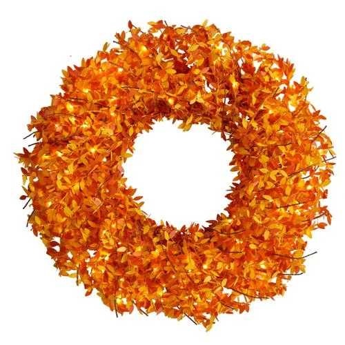 Christmas Wrapped Gifts 24" Harvest Fall Pre-Lit Wreath with 100 Micro Dot LED lightss Christmas Wrapped Gifts 24" Harvest Fall Pre-Lit Wreath with 100 Micro Dot LED lightss
