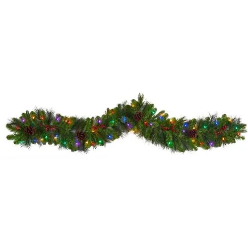 Christmas Handmade Gifts 6' Colorado Fir Artificial Christmas Garland with 50 Multicolored LED Lights, Berries and Pinecones Christmas Handmade Gifts 6' Colorado Fir Artificial Christmas Garland with 50 Multicolored LED Lights, Berries and Pinecones