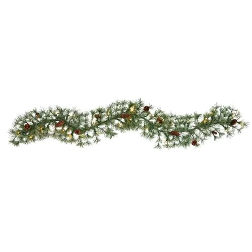Christmas Star Decoration 6' North Carolina Pine Artificial Christmas Garland with 30 Warm White LED Lights and Pinecones Christmas Star Decoration 6' North Carolina Pine Artificial Christmas Garland with 30 Warm White LED Lights and Pinecones