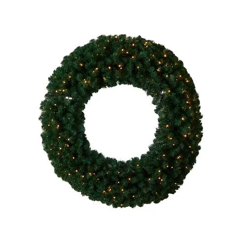 Christmas Lights Display 48" Large Artificial Christmas Wreath with 714 Bendable Branches and 200 Warm White LED Lights Christmas Lights Display 48" Large Artificial Christmas Wreath with 714 Bendable Branches and 200 Warm White LED Lights