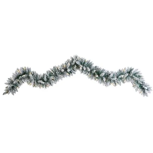 Christmas Baking Ideas 9'Flocked Artificial Christmas Garland with 50 Warm White LED Lights Christmas Baking Ideas 9'Flocked Artificial Christmas Garland with 50 Warm White LED Lights