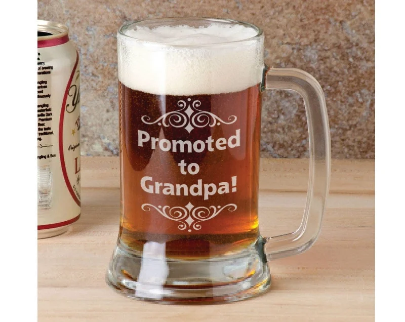 Christmas Snowfall Promoted to GRANDPA PAPA PEPE Beer Mug 16 Oz Engraved Grandfather Personalized Father's Day Gift Idea Etched from grandkids, son, wife Christmas Snowfall Promoted to GRANDPA PAPA PEPE Beer Mug 16 Oz Engraved Grandfather Personalized Father's Day Gift Idea Etched from grandkids, son, wife