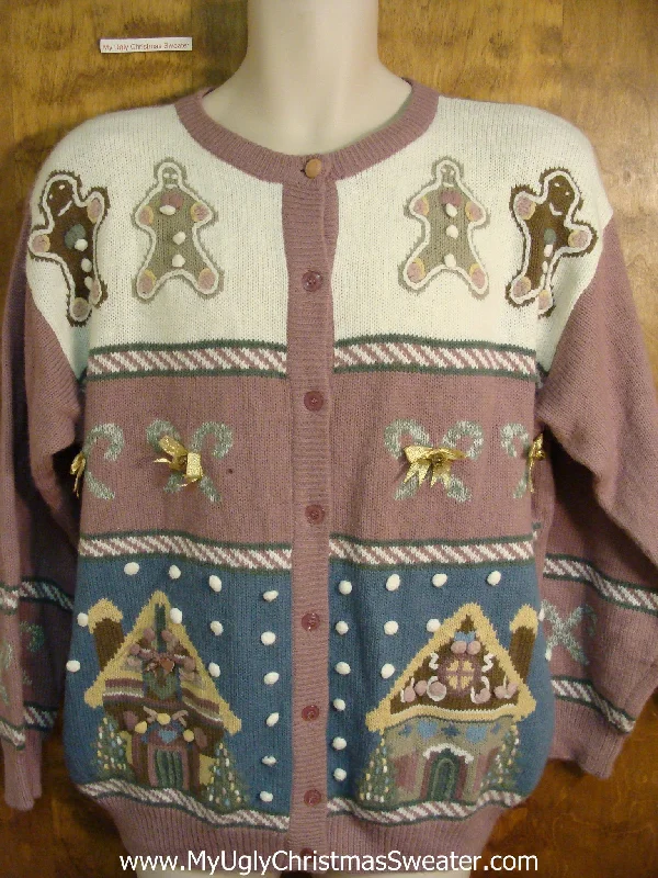 Christmas Pajamas Purple Gingerbread Themed Bad Christmas Sweater
