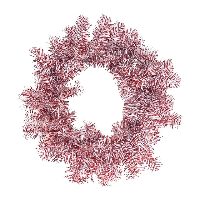 Snowy Christmas Red and White Wreath