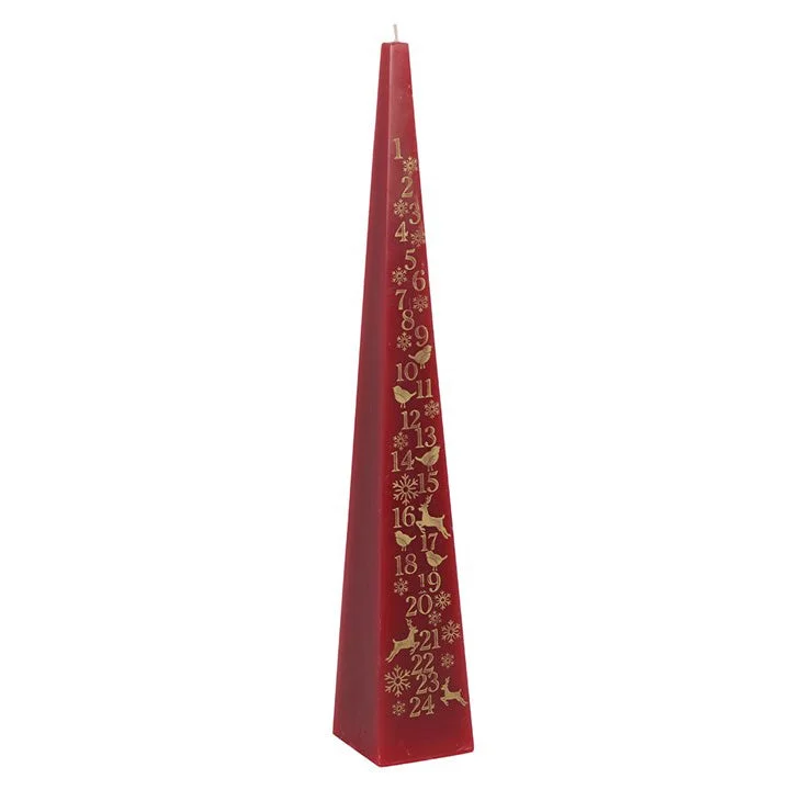 Christmas Midnight Mass Pyramid-Shaped Advent Candle Red ACL008R