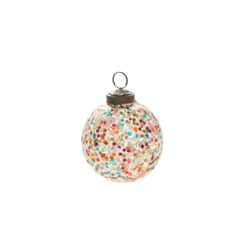 Christmas Wrapped Gifts Rainbow Glitter Ornament