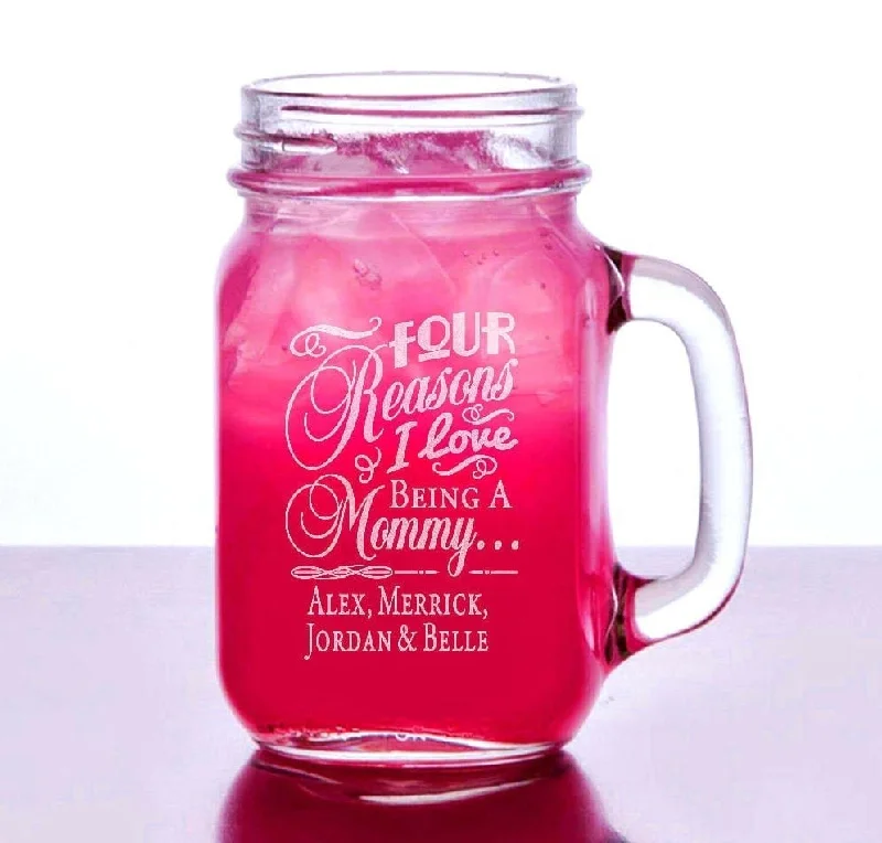 Christmas Wreath Making Reasons I love being Mommy Christmas Gift Birthday Gift Idea from Son Daughter Kids 16 Oz Mason Jar Mug Custom Egnraved Love Personalized Christmas Wreath Making Reasons I love being Mommy Christmas Gift Birthday Gift Idea from Son Daughter Kids 16 Oz Mason Jar Mug Custom Egnraved Love Personalized