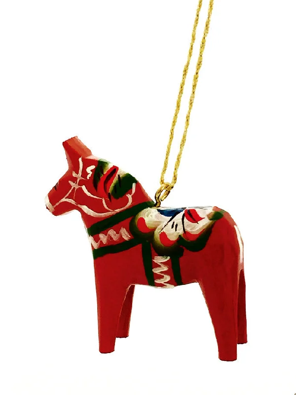 Christmas Peppermint Treats Red Dala Horse Christmas Ornament - 2"