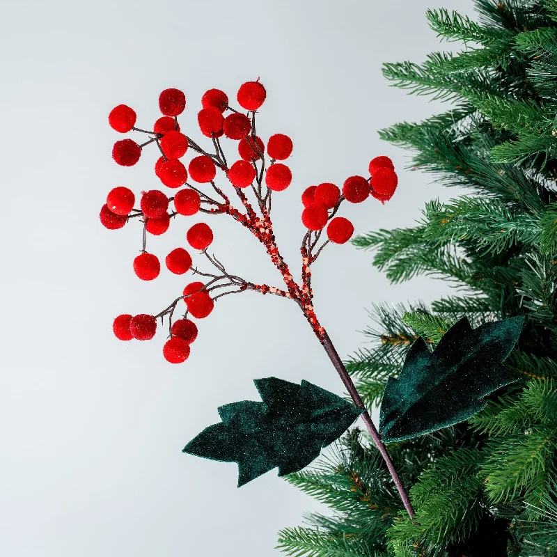 Christmas Jingle Bells Red Festive Berry Tree Pick