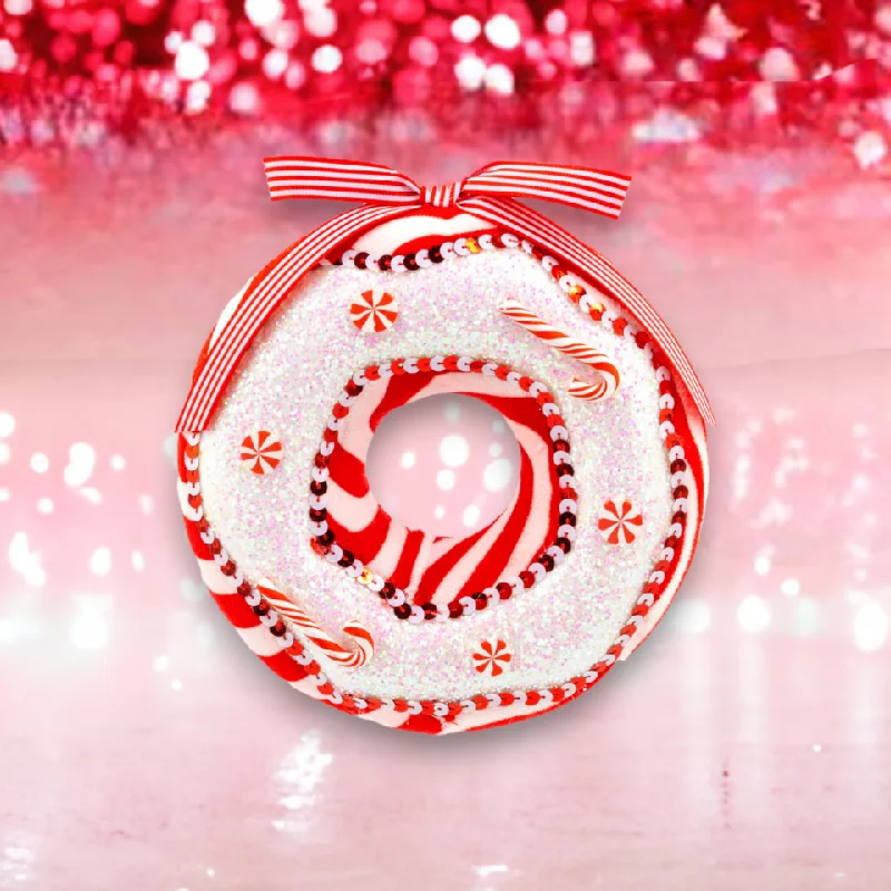 Christmas Eve Peppermint Doughnut Ornament Set Of 6