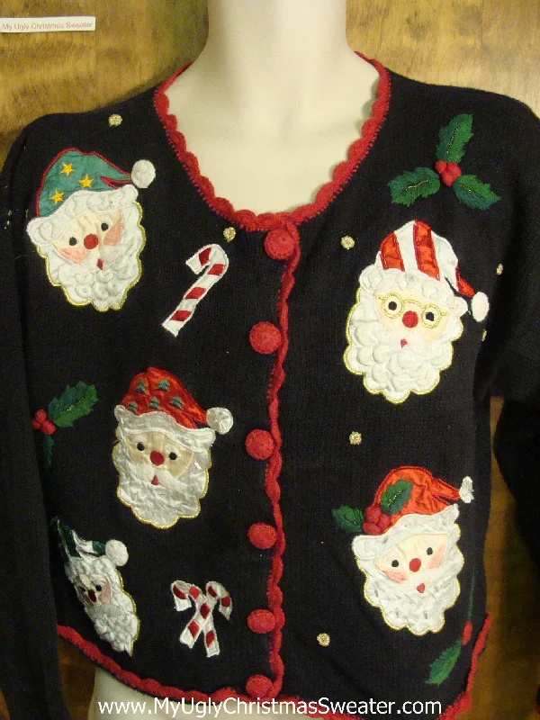 Holiday Fun Santa and Candy Cane Themed Ugly Xmas Sweater