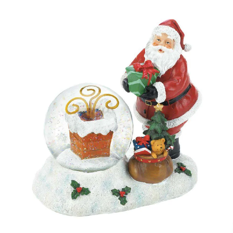 Christmas Snowy Pathways Santa Chimney LED Snow Globe