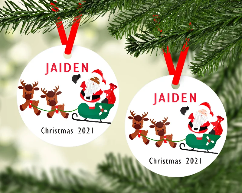 Christmas Church Service Santa Christmas Ornament With FREE Velvet Pouch
