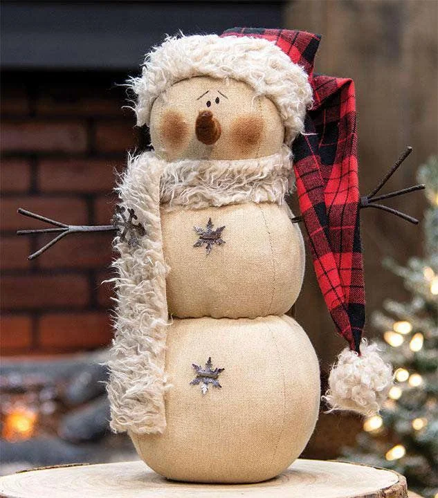 Christmas Night Santa Hat Lodge Snowman