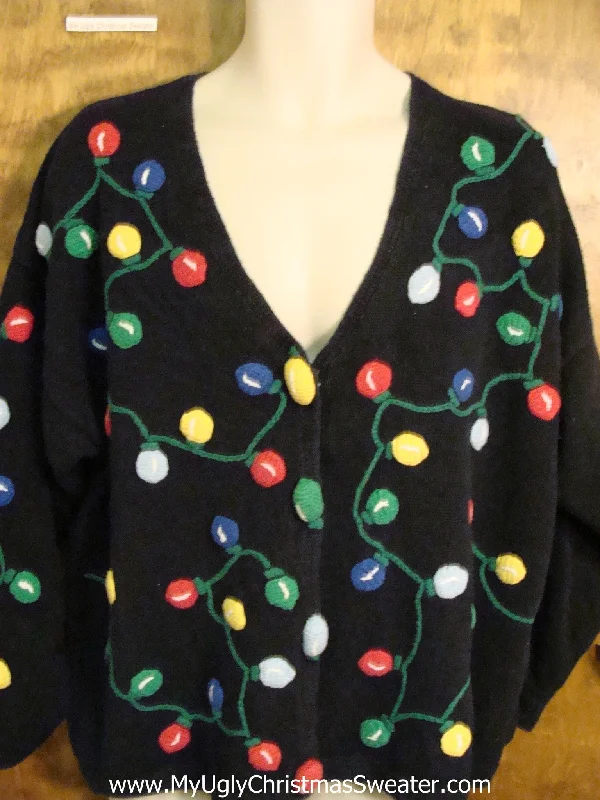 Christmas Santa Sleigh Santa Plugging in Lights Cute Xmas Sweater
