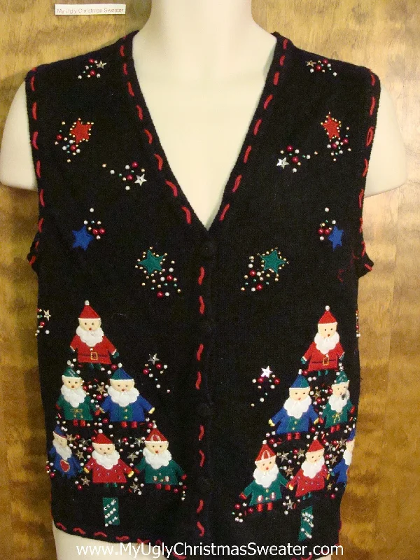 Santa Tree Pyramids Ugliest Christmas Sweater Vest