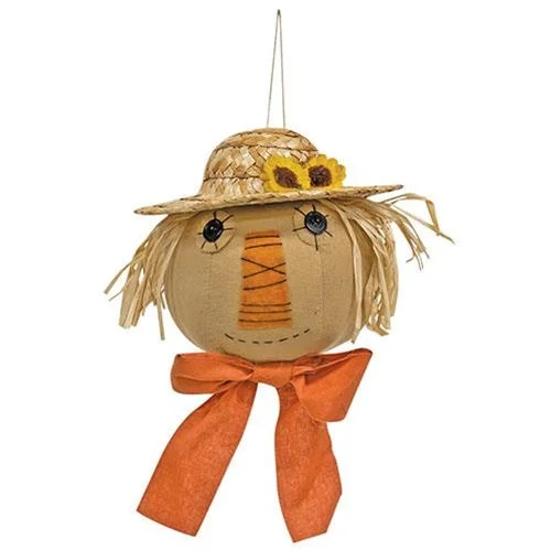 Christmas Gingerbread Scarecrow Head Ornament