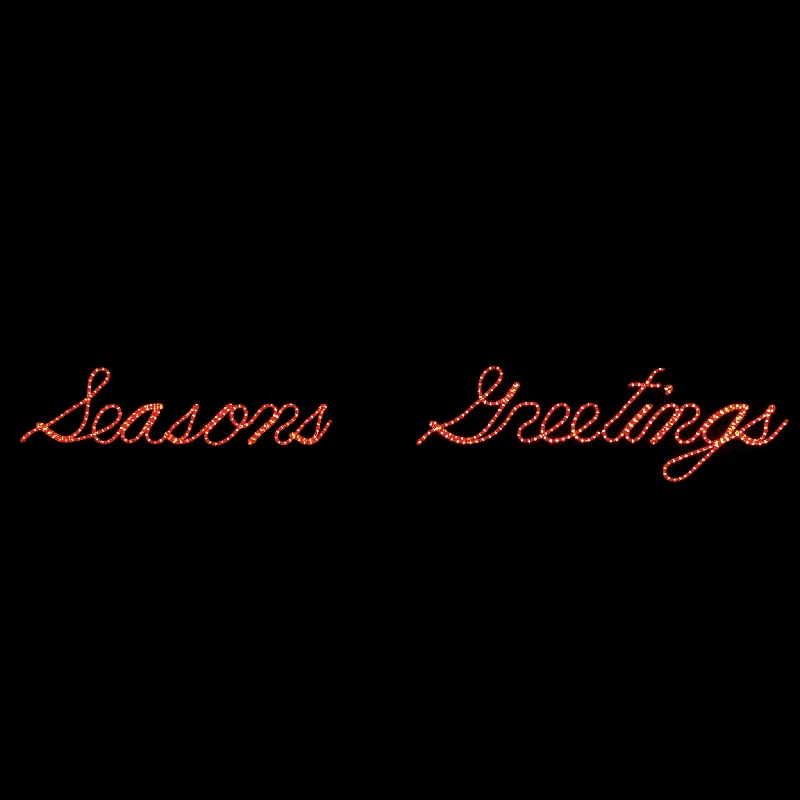 Christmas Stocking Fillers Seasons Greetings - Rope light Script Sign- Red  (1130-R)