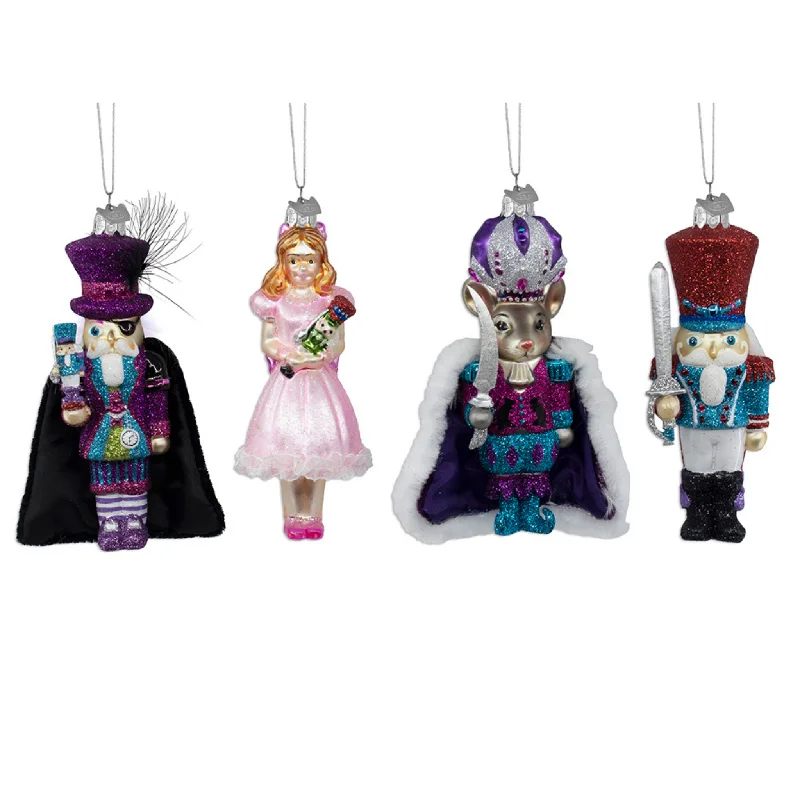 Christmas Red Stockings Set of 4 Noble Gems™ Nutcracker Suite Ornaments