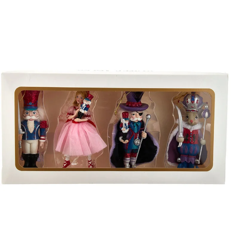 Christmas Sleigh Ride Set of 4 Nutcracker Suite Ornaments