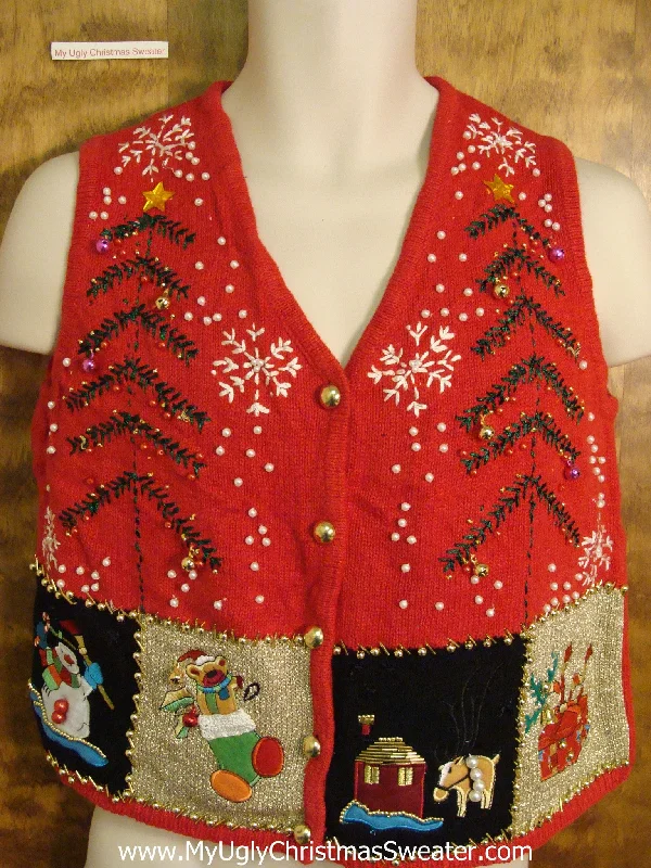 Christmas Winter Nights Short Sytle Festive Bad Christmas Sweater Vest