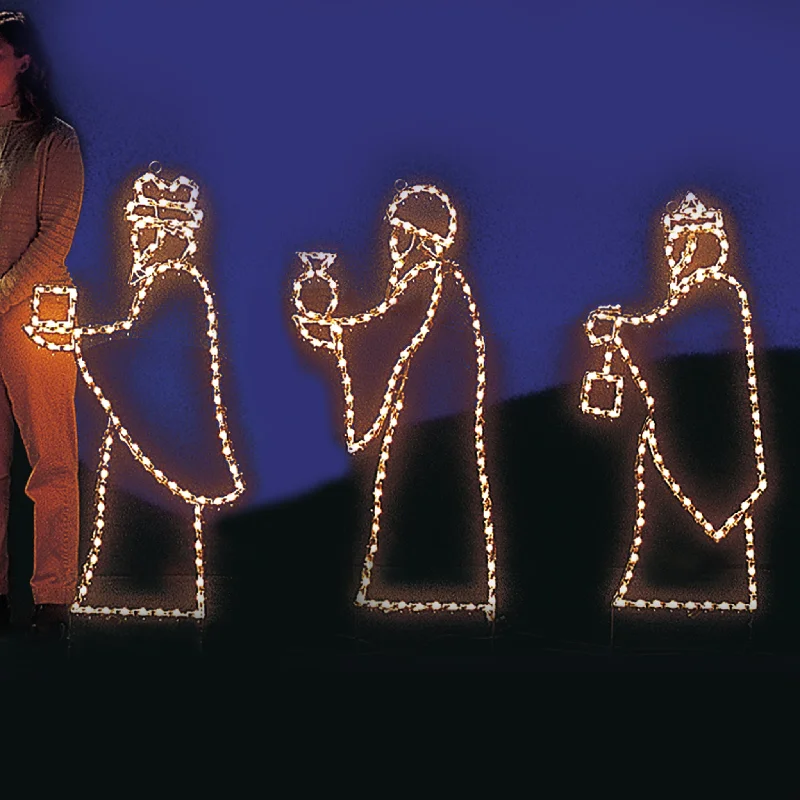 Christmas Tree Glitter Small Three Wise men Set - (1322-W)