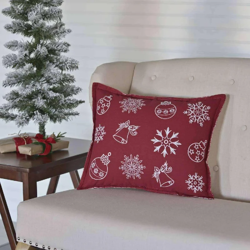 Christmas Holiday Excitement Snow Ornaments Pillow 14x18