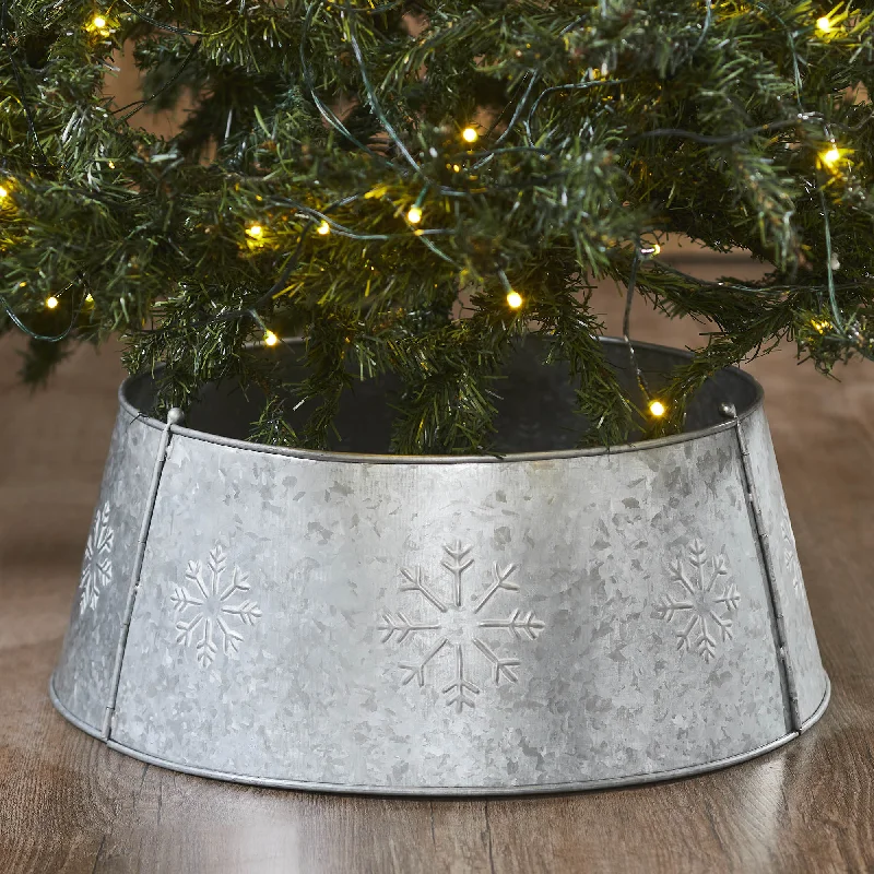 Christmas Midnight Mass Snowflake Christmas Tree Collar Metal Galvanized 8x20x20 VHC Brands