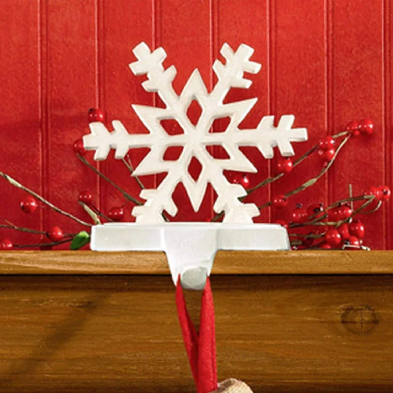 Christmas Sparkling Lights Snowflake Stocking Hanger White - Set of 2 Park Designs