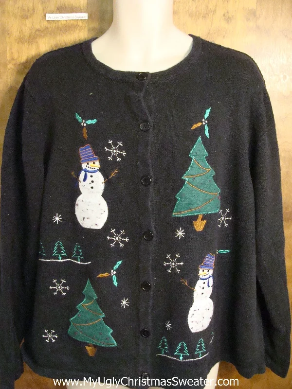Christmas Gifting Season Snowmen in the Forest Cute Holiday Sweater