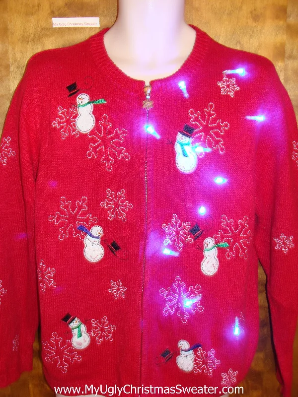Christmas Cookies Recipe Snowmen in the Wing Red Light Up Ugly Xmas Sweater