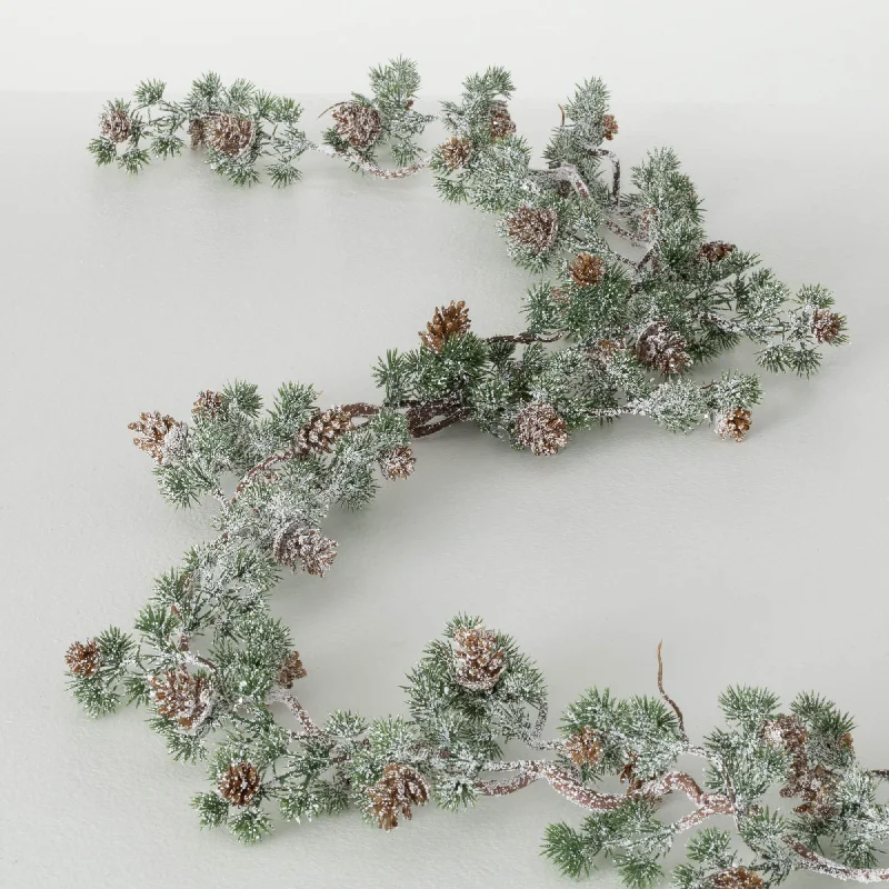 Christmas Countdown Frosted Pine Pinecone Garland