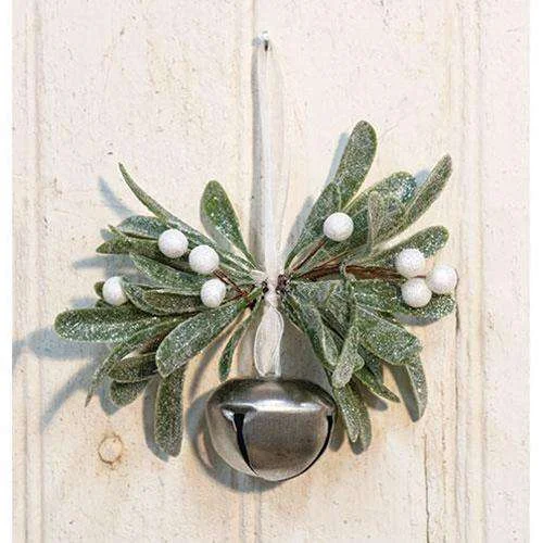 Holiday Treats Sparkle Mistletoe Bell Ornament
