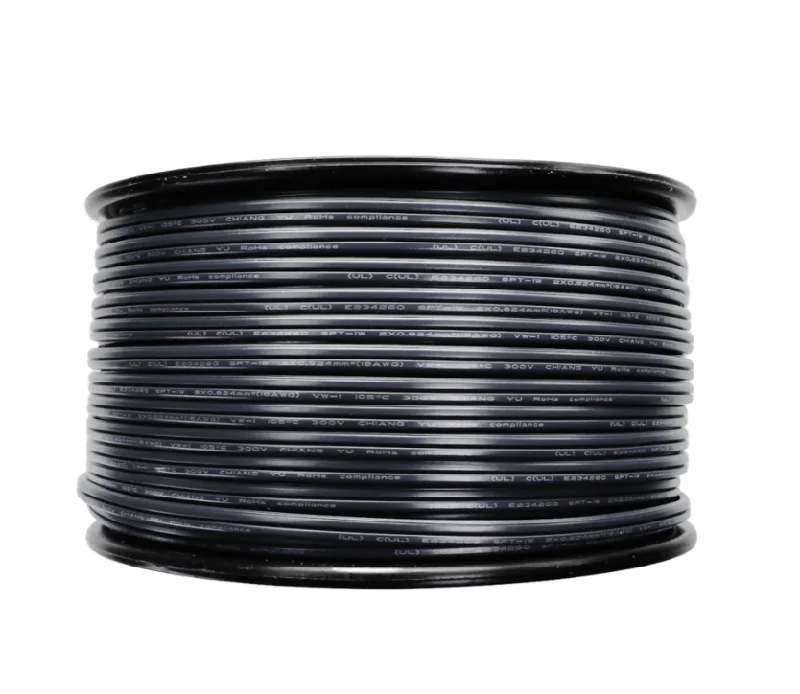 Christmas Mistletoe SPT-1 Black wire (18awg) Spool - 500ft (5080-K)