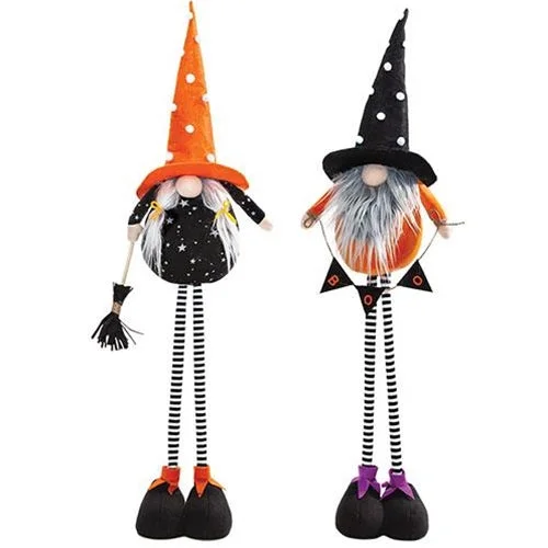 Christmas Fireplace Decor Standing Halloween Gnome w/Telescoping Legs, 2 Asstd. sold individually