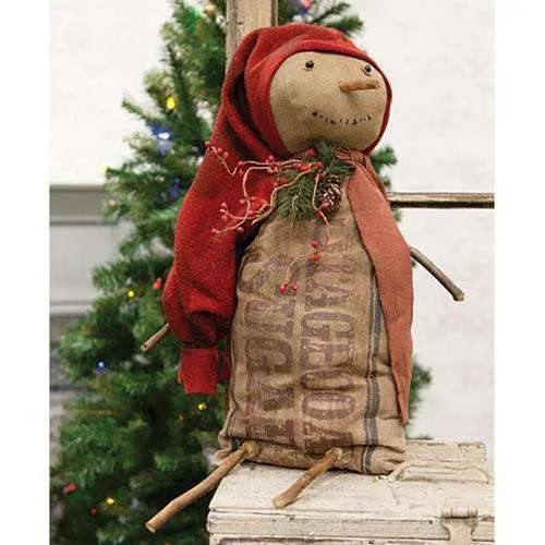 Christmas Ice Skating Sugar Magnolia Snowman Doll