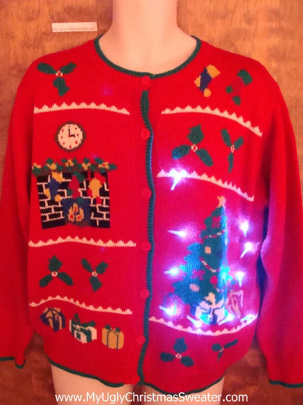 Christmas Themed Party Super Corny Cute Christmas Sweater with Lights