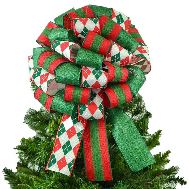 Christmas Pajamas Christmas Tree Bow | Red Tree Bow | Emerald Green Tree Bow