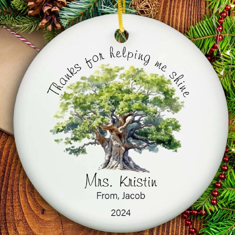 Christmas Centerpiece Teacher Christmas Ornament - Ceramic
