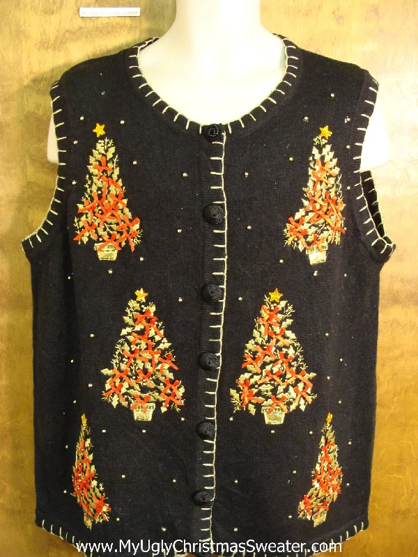 Christmas Caroling Tree Six Pack Bad Christmas Sweater Vest