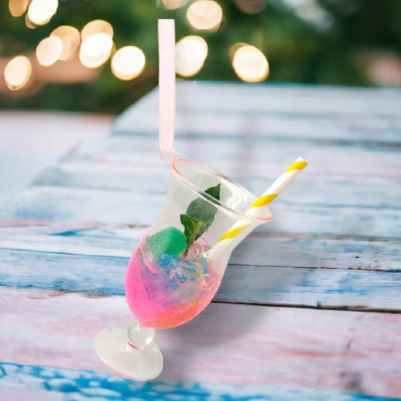 Christmas Holiday Excitement Tropical Drink Ornament