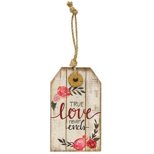 Christmas Beautiful Lights True Love Never Ends Wood Tag Ornament