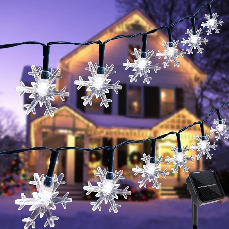 Christmas Stocking Stuffers Twinkle Star Solar Snowflake String Lights, 100 LED 33 FT Outdoor Christmas Fairy Lights, 8 Lighting Modes & Waterproof for Holiday New Year Wedding Party, Xmas Tree, Garden Decor, Cool White Christmas Stocking Stuffers Twinkle Star Solar Snowflake String Lights, 100 LED 33 FT Outdoor Christmas Fairy Lights, 8 Lighting Modes & Waterproof for Holiday New Year Wedding Party, Xmas Tree, Garden Decor, Cool White
