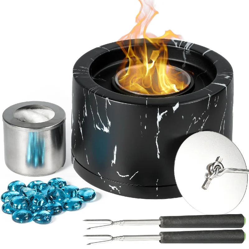 Holiday Fun Twinkle Star Tabletop Fire Pit Bowl, Bio Ethanol Fuel Fire Pit with 2 extendable Marshmallow Roasting Stick Forks, Table Top Fire Pit Bowl/Mini Tabletop Fireplace for Indoor & Garden Black Holiday Fun Twinkle Star Tabletop Fire Pit Bowl, Bio Ethanol Fuel Fire Pit with 2 extendable Marshmallow Roasting Stick Forks, Table Top Fire Pit Bowl/Mini Tabletop Fireplace for Indoor & Garden Black